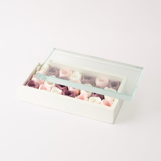 Luxury Soap Flower Gift Box | Pink, Purple & White Floral Arrangement